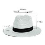 Women Wide Brim Straw Panama Hat White