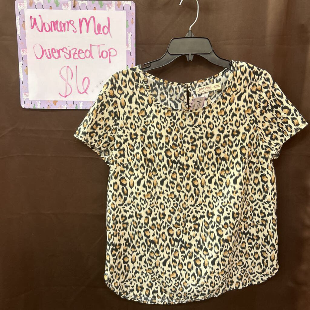 leopard print sheer top