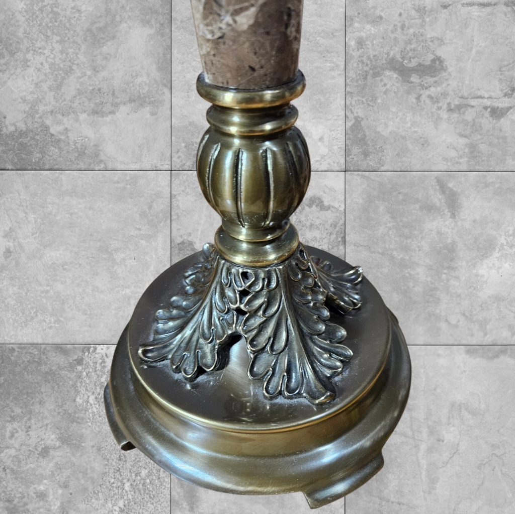 Vintage Onyx Brass Table Lamp, Hollywood Regency Italian Urn Shade