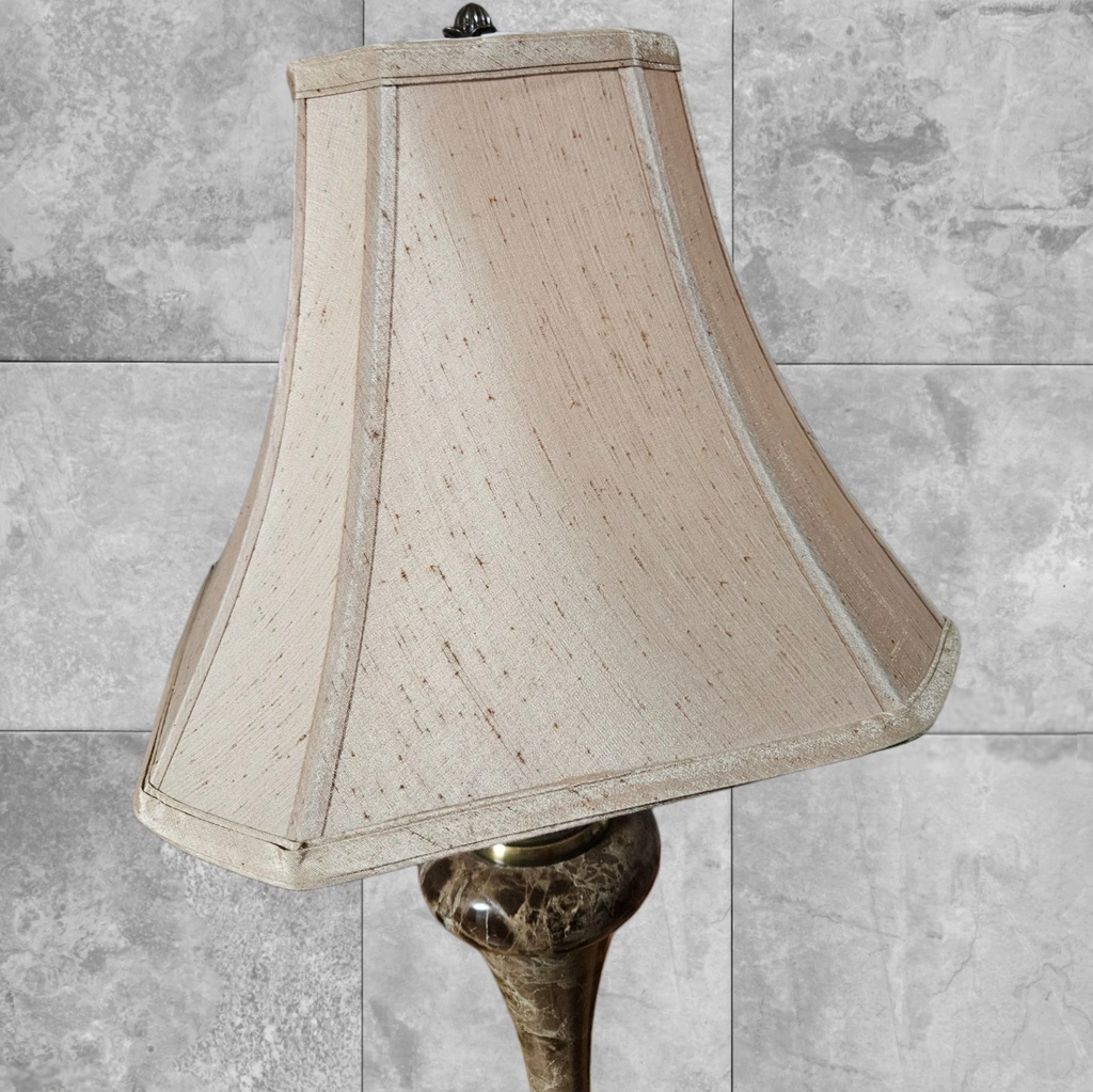 Vintage Onyx Brass Table Lamp, Hollywood Regency Italian Urn Shade