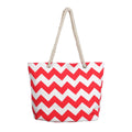 Canvas Chevron Shoulder Tote Red