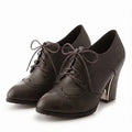Women's Wingtip Oxford Platform Pumps Brown
