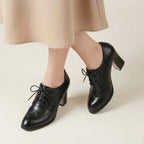 Women's Wingtip Oxford Platform Pumps Black
