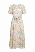 Floral Print A-Line Midi Dress for Women