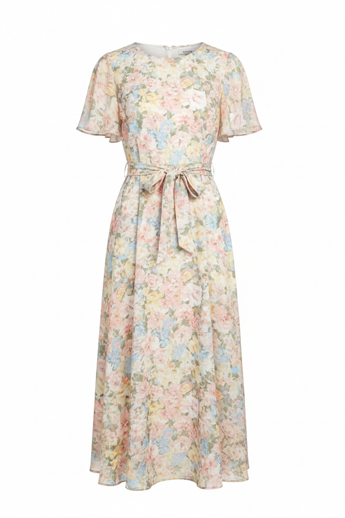 Floral Print A-Line Midi Dress for Women
